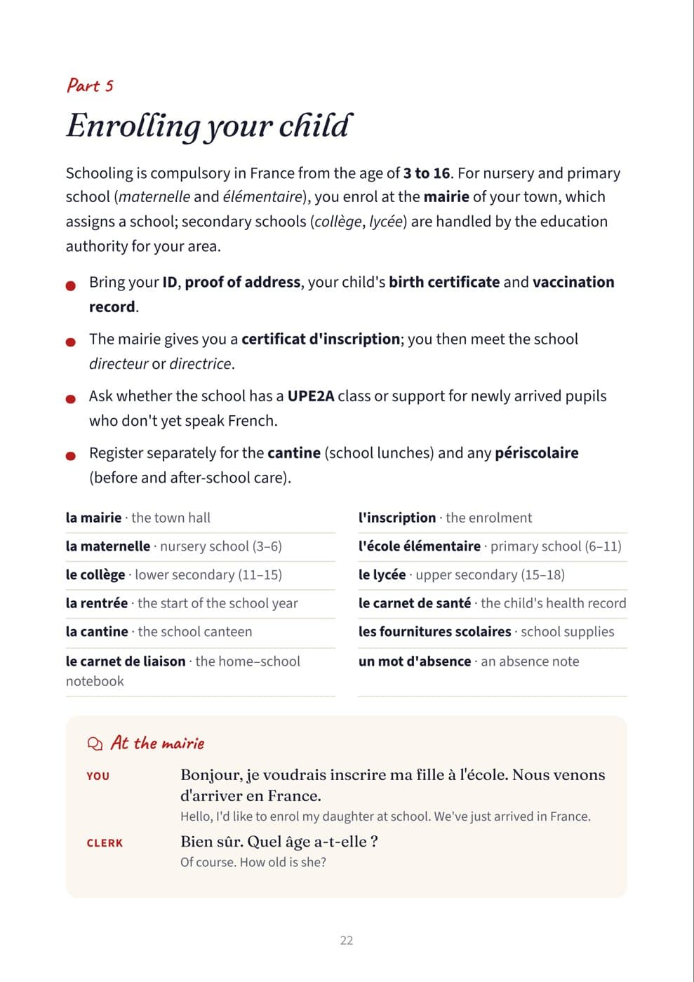 Page 22: Enrolling your child